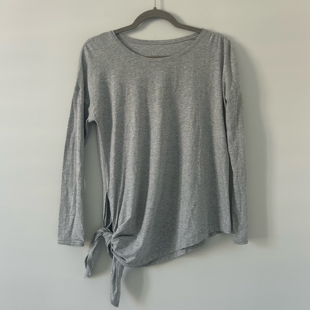 Lululemon To The Point Pima Cotton Long Sleeve Light Grey Long Sleeve Top 6